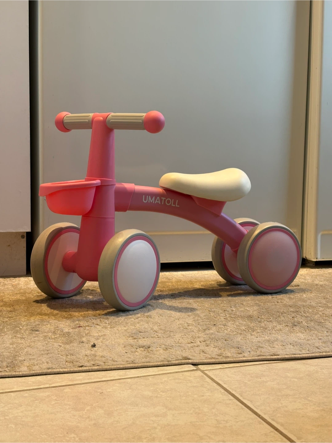 UMATOLL Pink Ride-On Balance Bike toddler