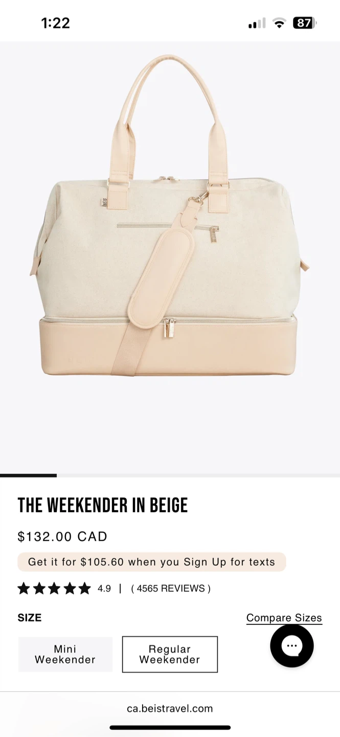 BEIS The Weekender Bag in Beige BNWT - photo 2