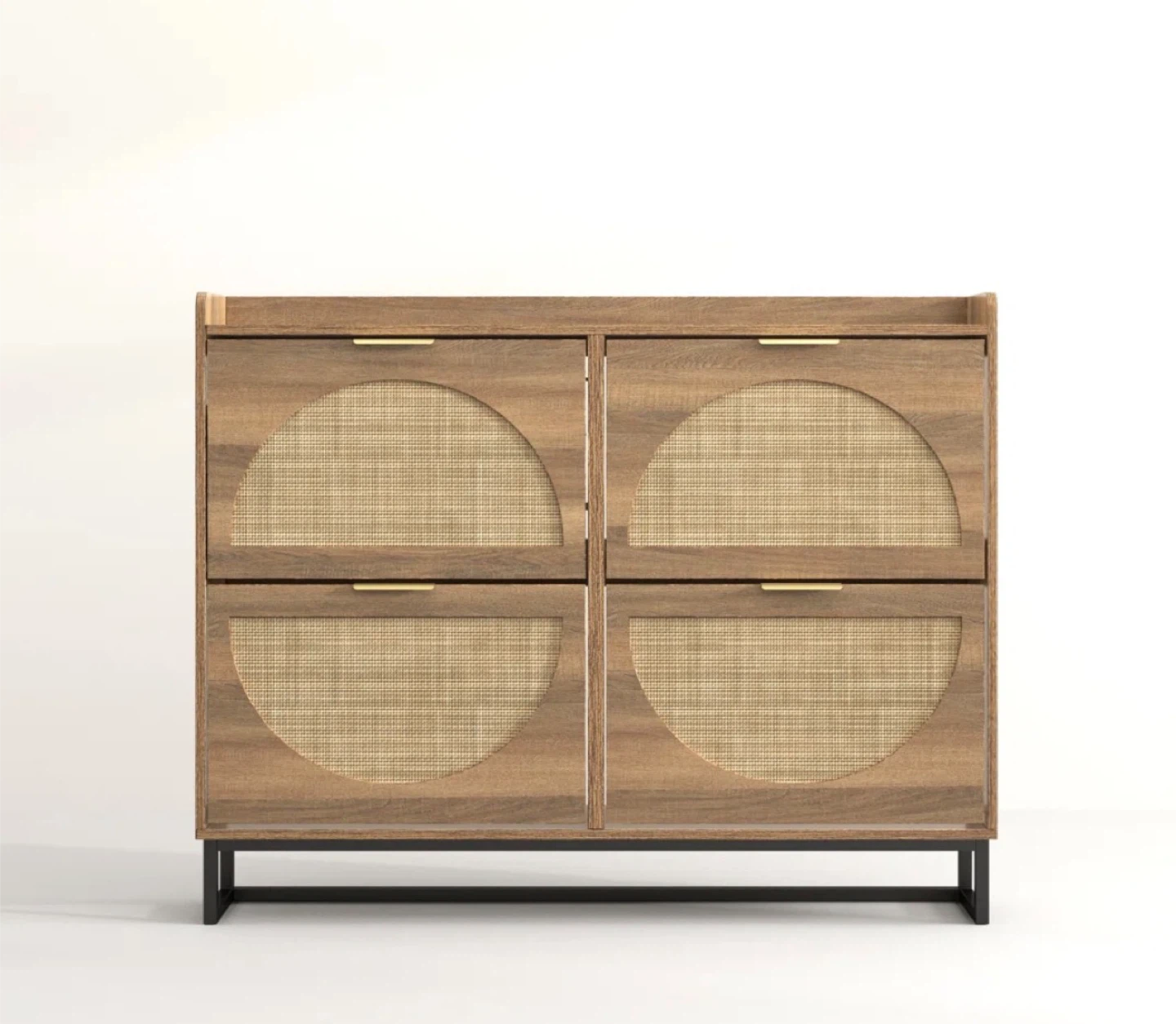 Shoe Wooden Cabinet with Cane Door Inserts - photo 2