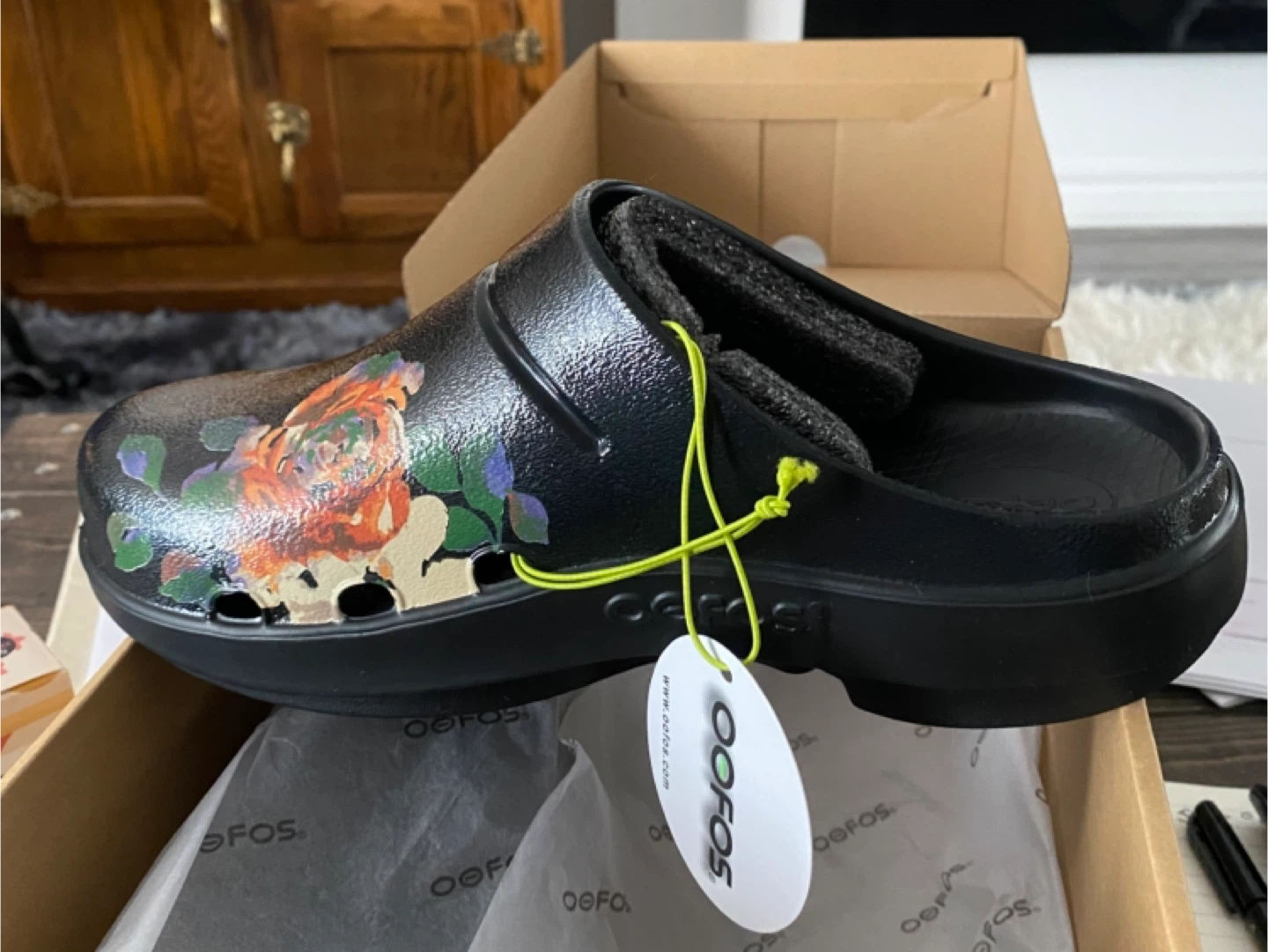 OOFOS Women's Limited Clog Black Floral - photo 2