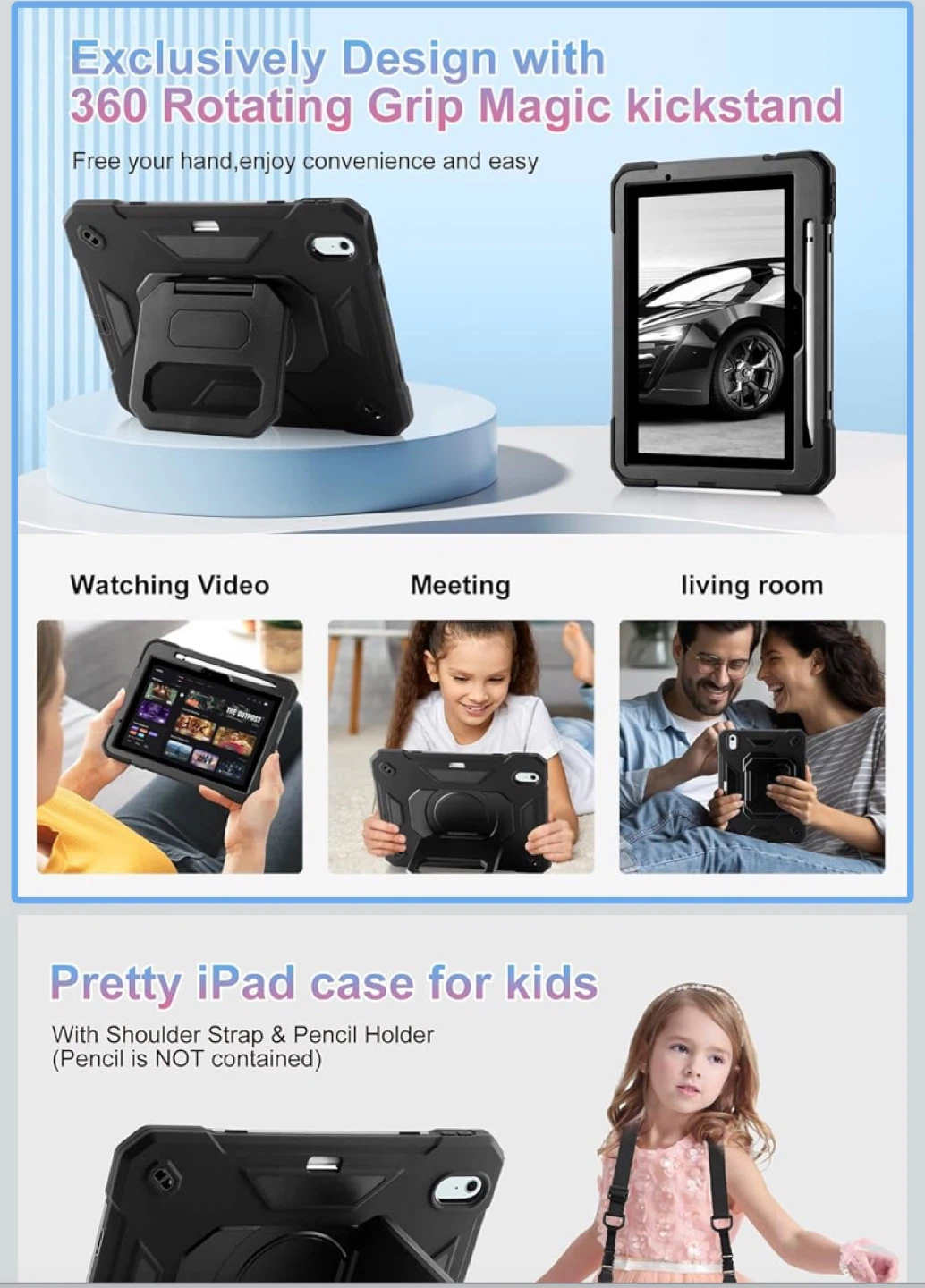 iPad Air 11" 2024 M2 Multi-Layer Protection Case with Strap - photo 3