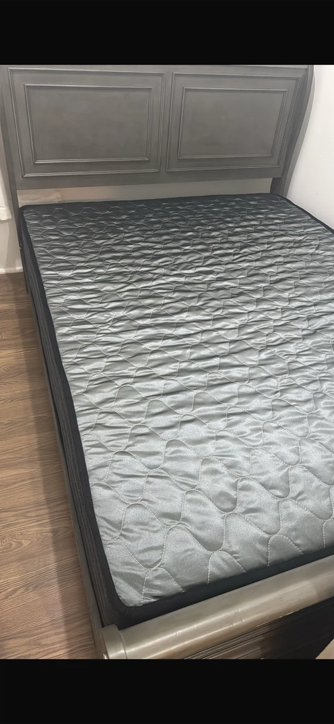 Dark Gray Wooden Sleigh Bed Frame - photo 2