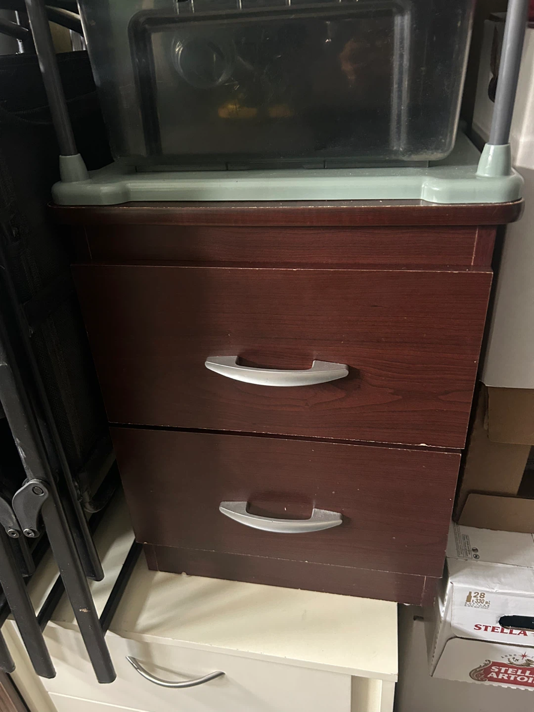 🧡2-Drawer Brown Bedside Table - photo 2