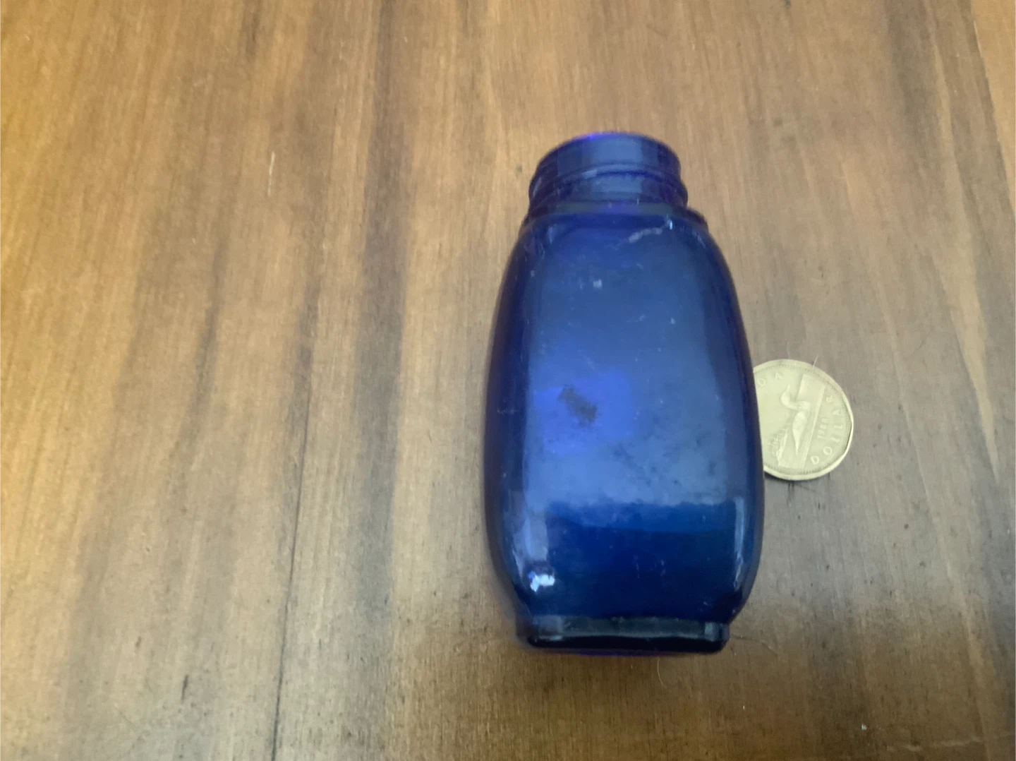 Small Cobalt Blue Glass Bottle - photo 3