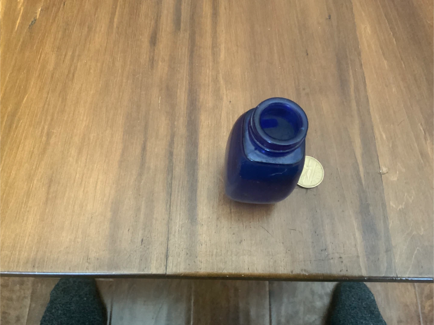 Small Cobalt Blue Glass Bottle - photo 2