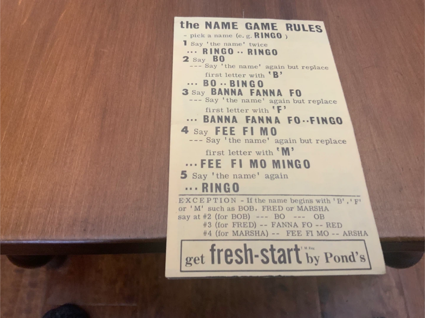 CHUM Radio Toronto "Name Game" Contest Flyer - photo 2