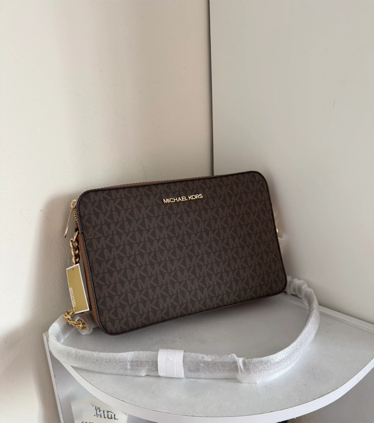 Michael Kors Brown Monogram Camera Bag