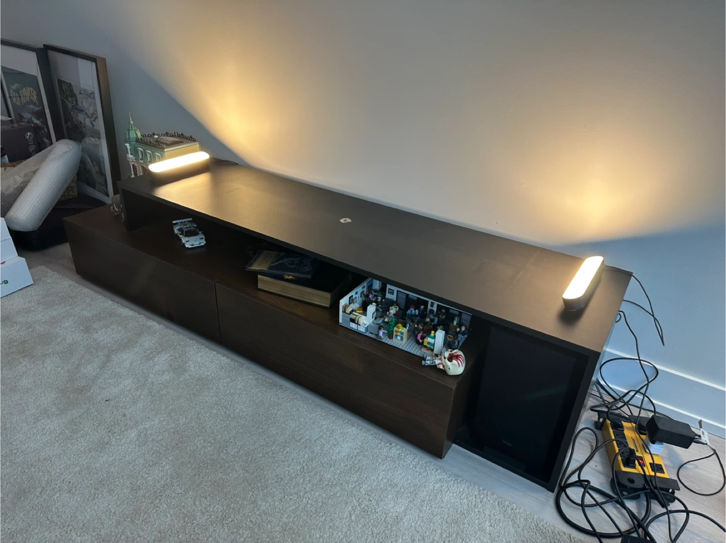 TV Stand/Unit - Dark Wood & Black - photo 2