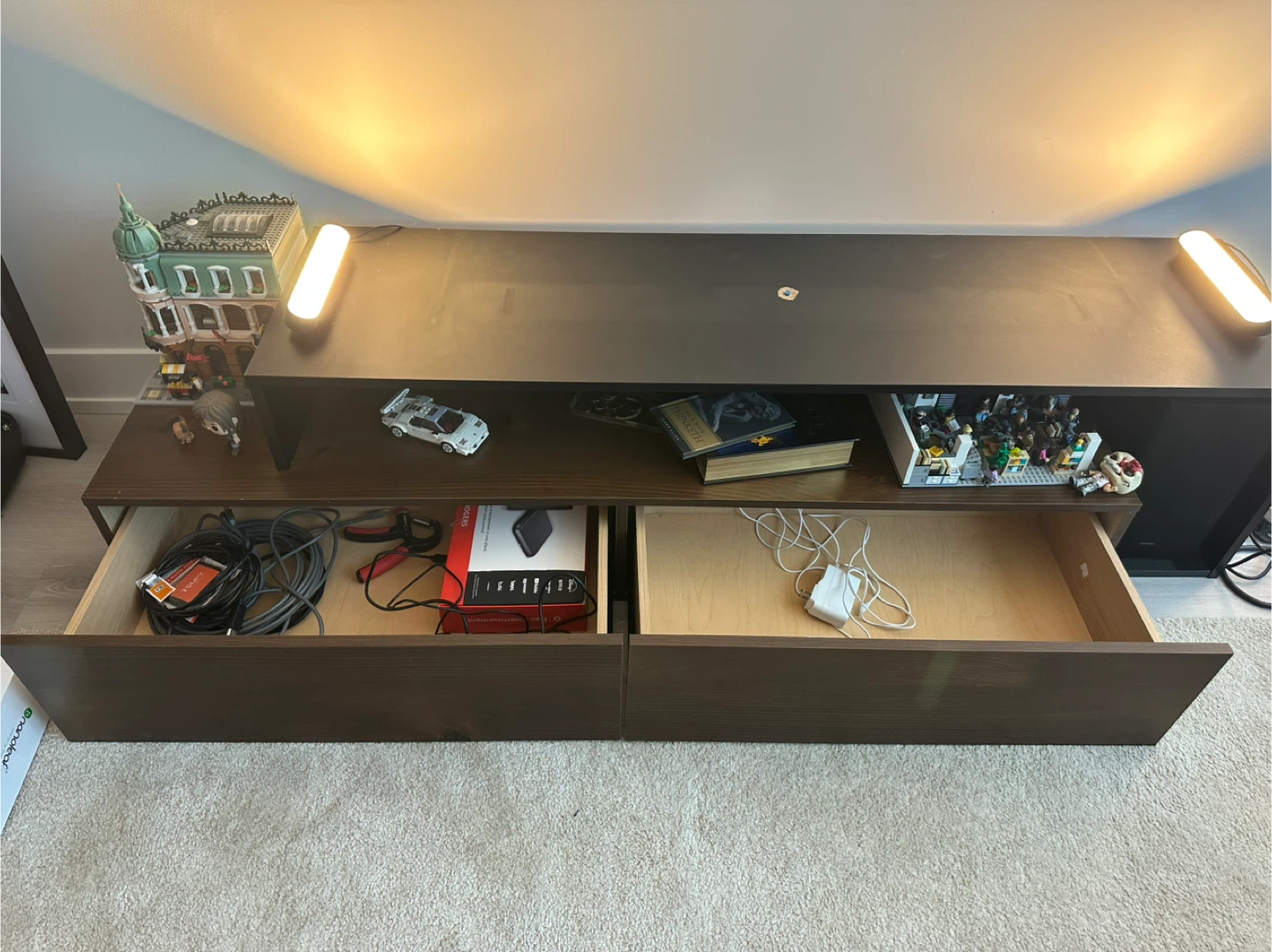 TV Stand/Unit - Dark Wood & Black - photo 4