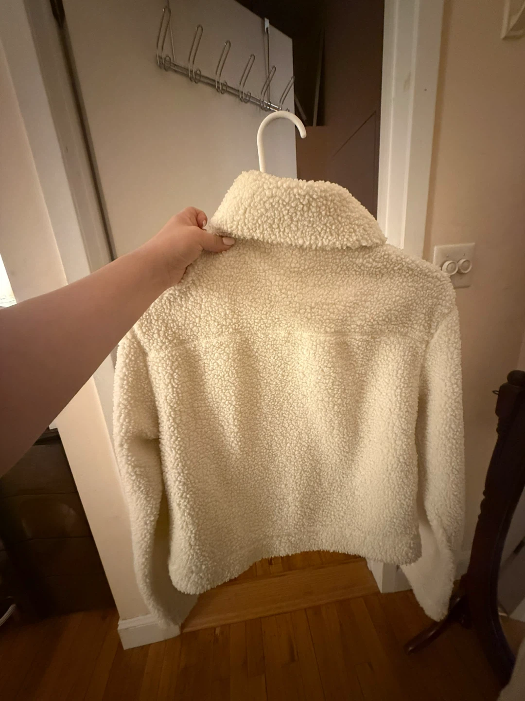 H&M Women’s Light Cream Teddy Fleece Jacket S - photo 3