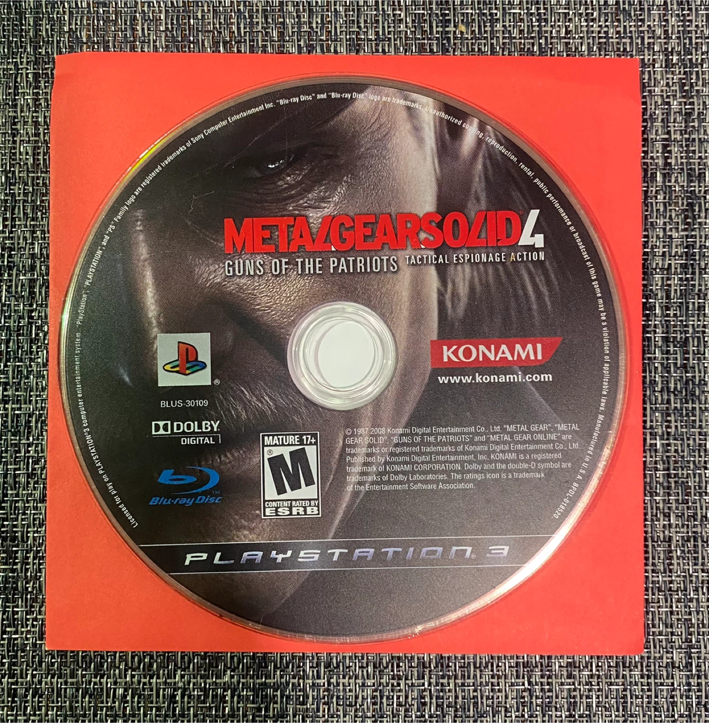 Metal Gear Solid 4: Guns of the Patriots PS3 Blu-ray Disc