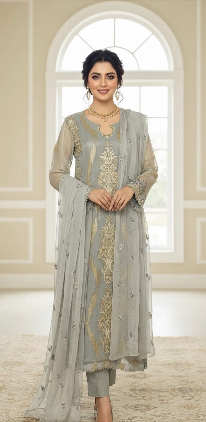 Pure Chiffon Pakistani Dress
