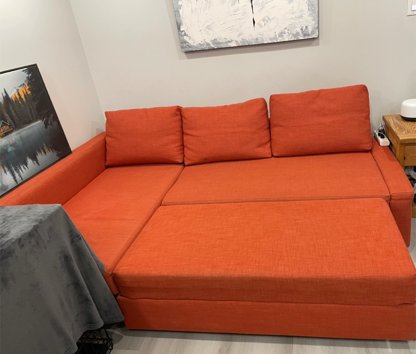 Orange Sectional Sofa with Storage - photo 2