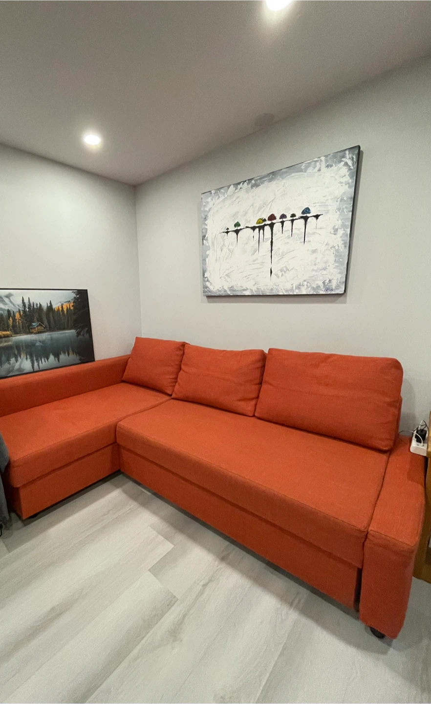 Orange Sectional Sofa with Storage
