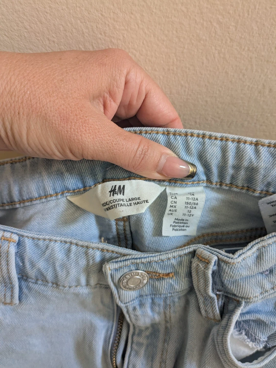 H&M Light Wash Ripped Flare Jeans - Size 11-12Y