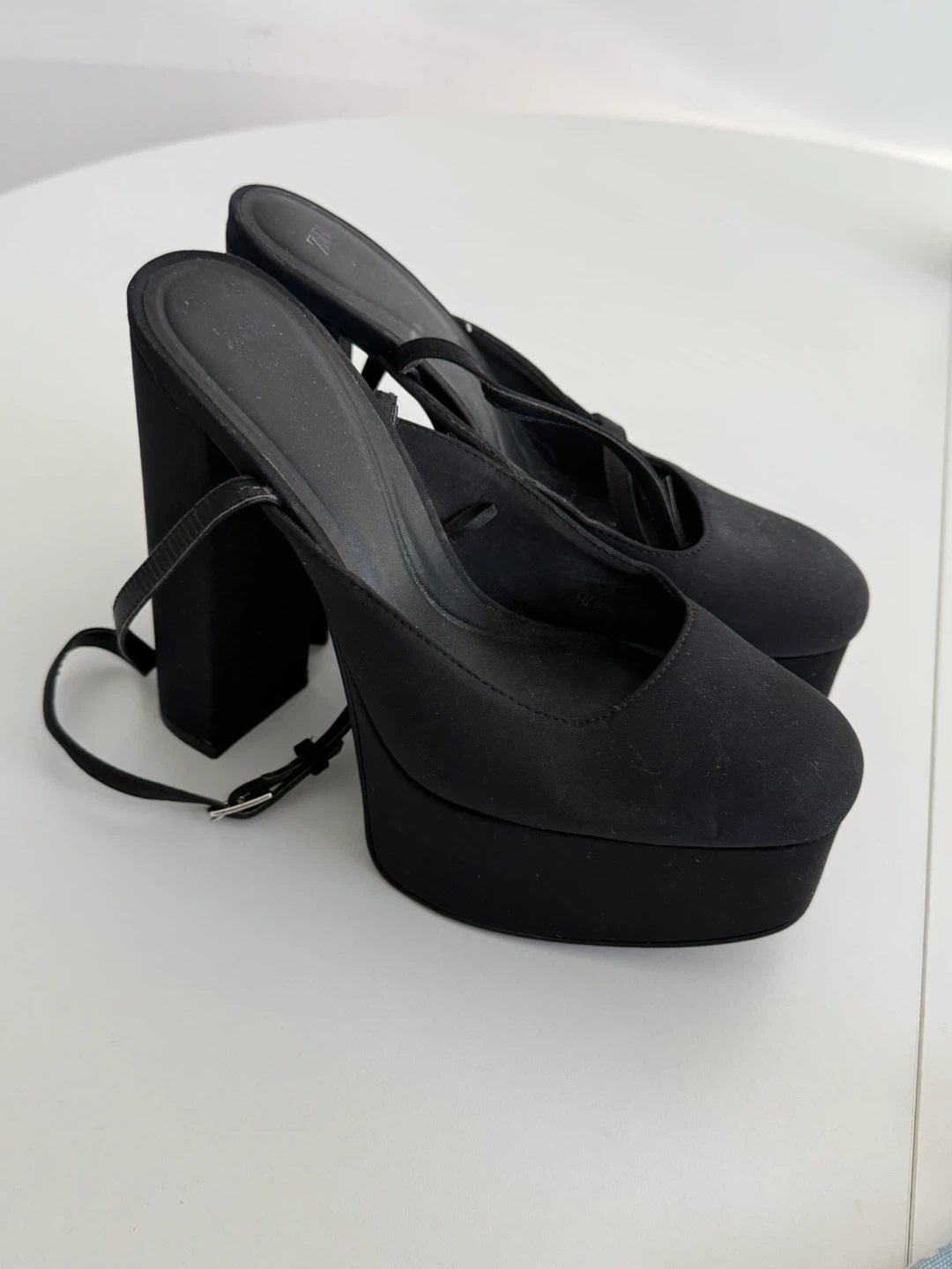 Zara Black Platform Heels Size 38