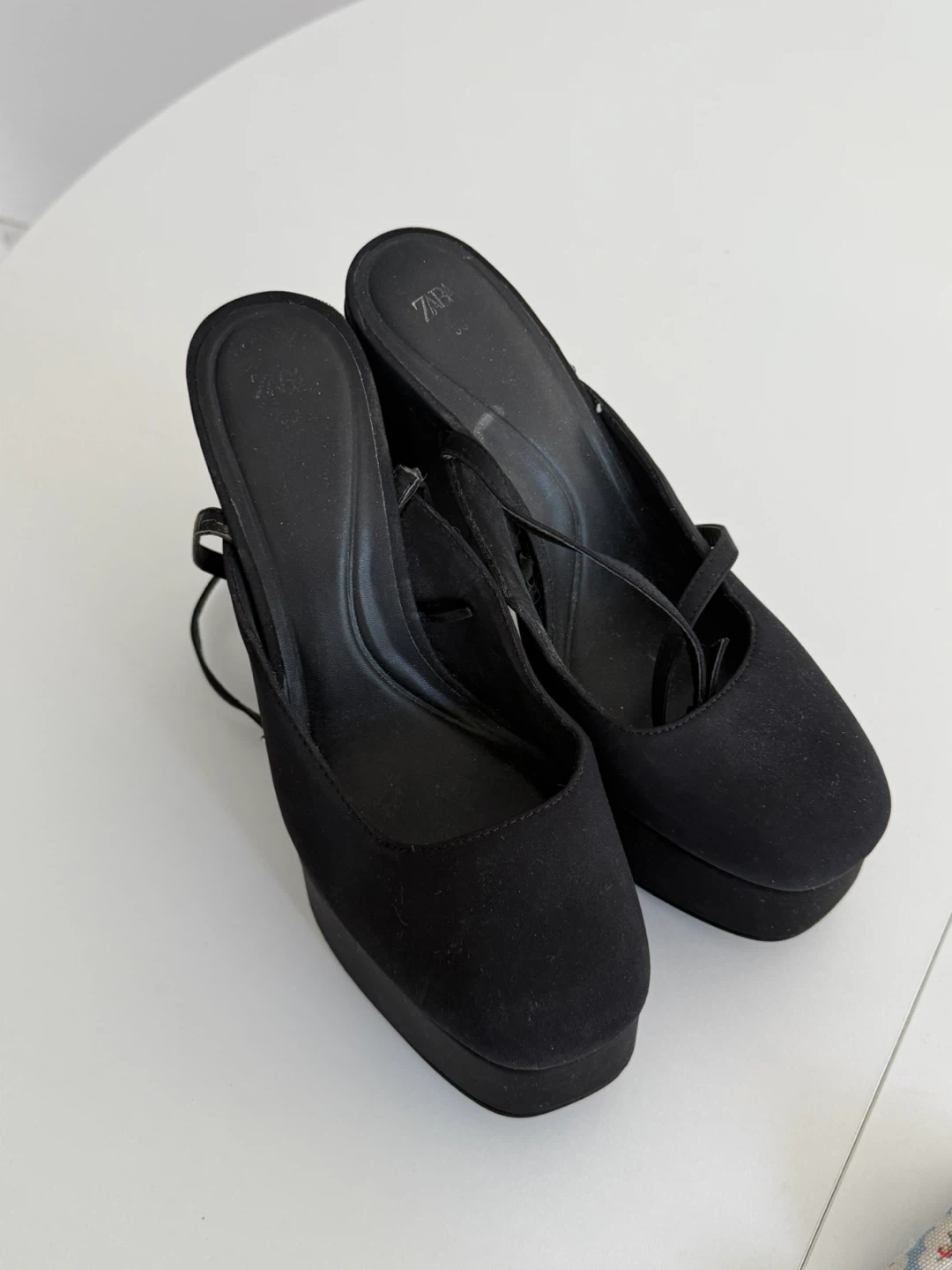 Zara Black Platform Heels Size 38 - photo 3