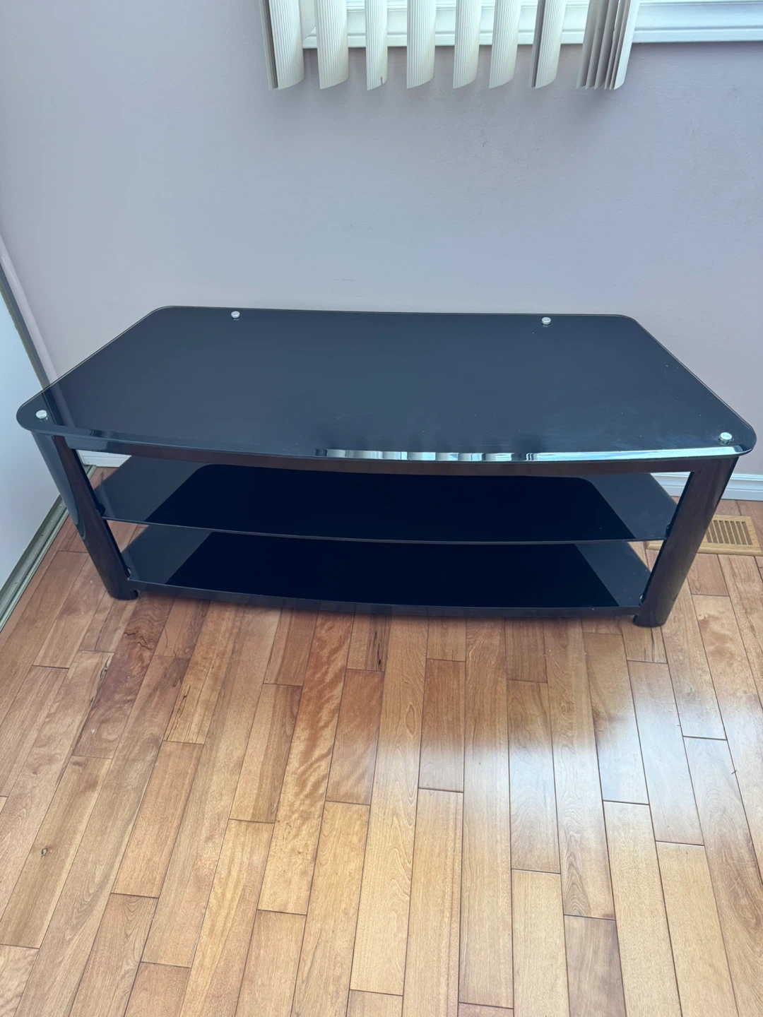 Black Glass TV Stand - 3 Tier