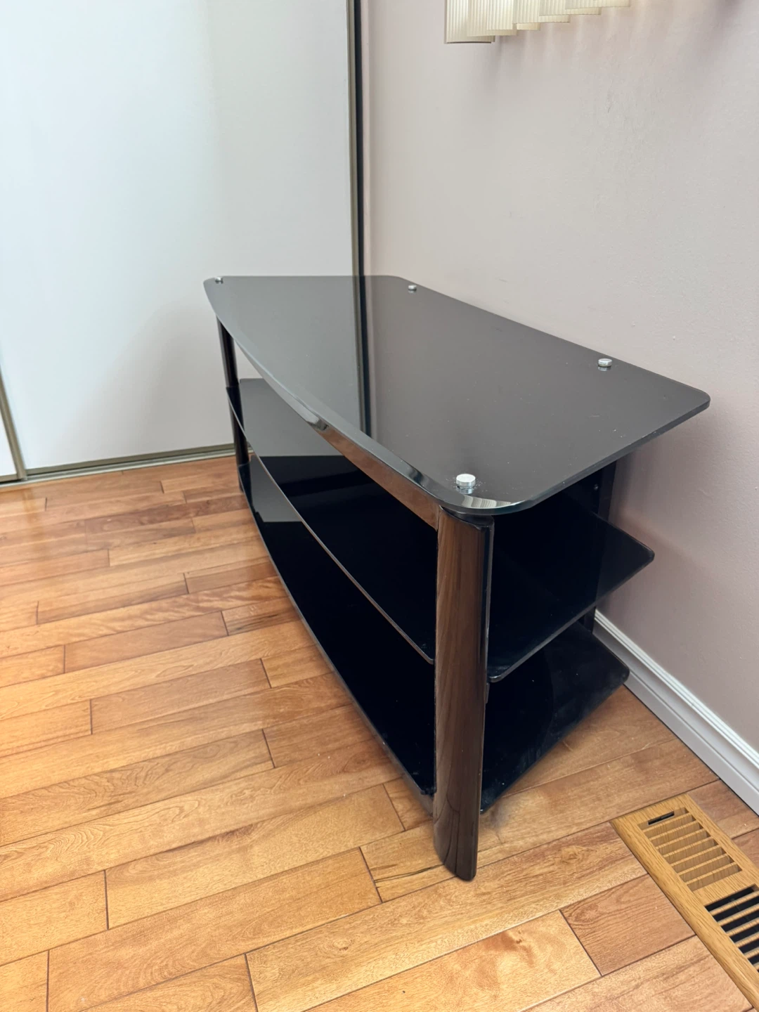 Black Glass TV Stand - 3 Tier - photo 2