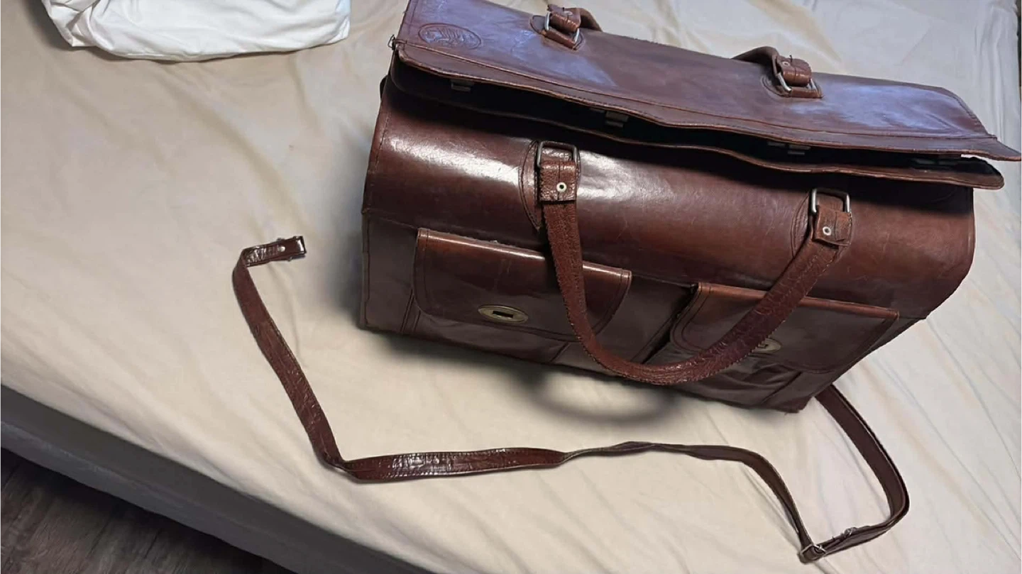 Vintage Brown Leather Satchel Bag
