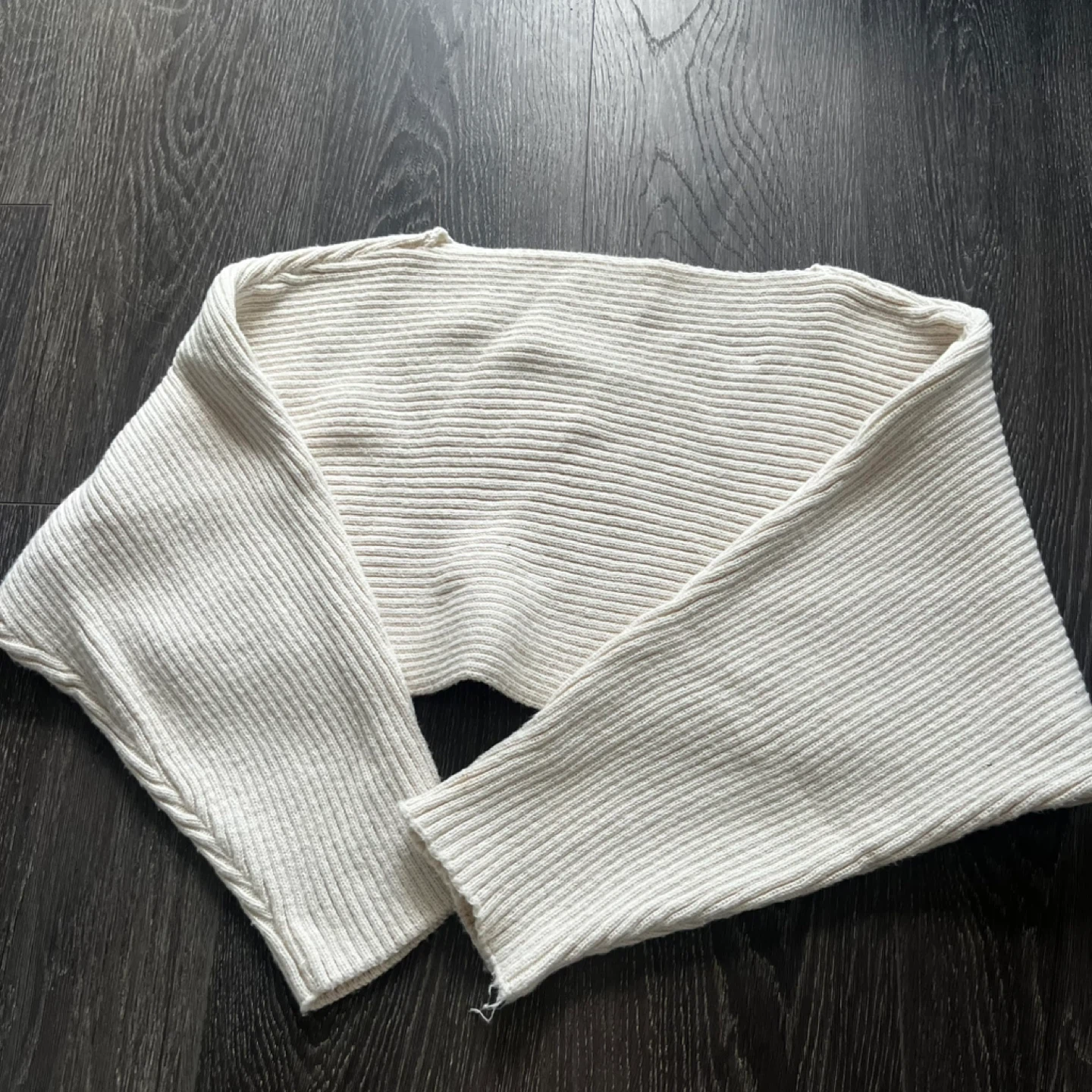 Boatneck Cream Knit Crop Top - photo 2