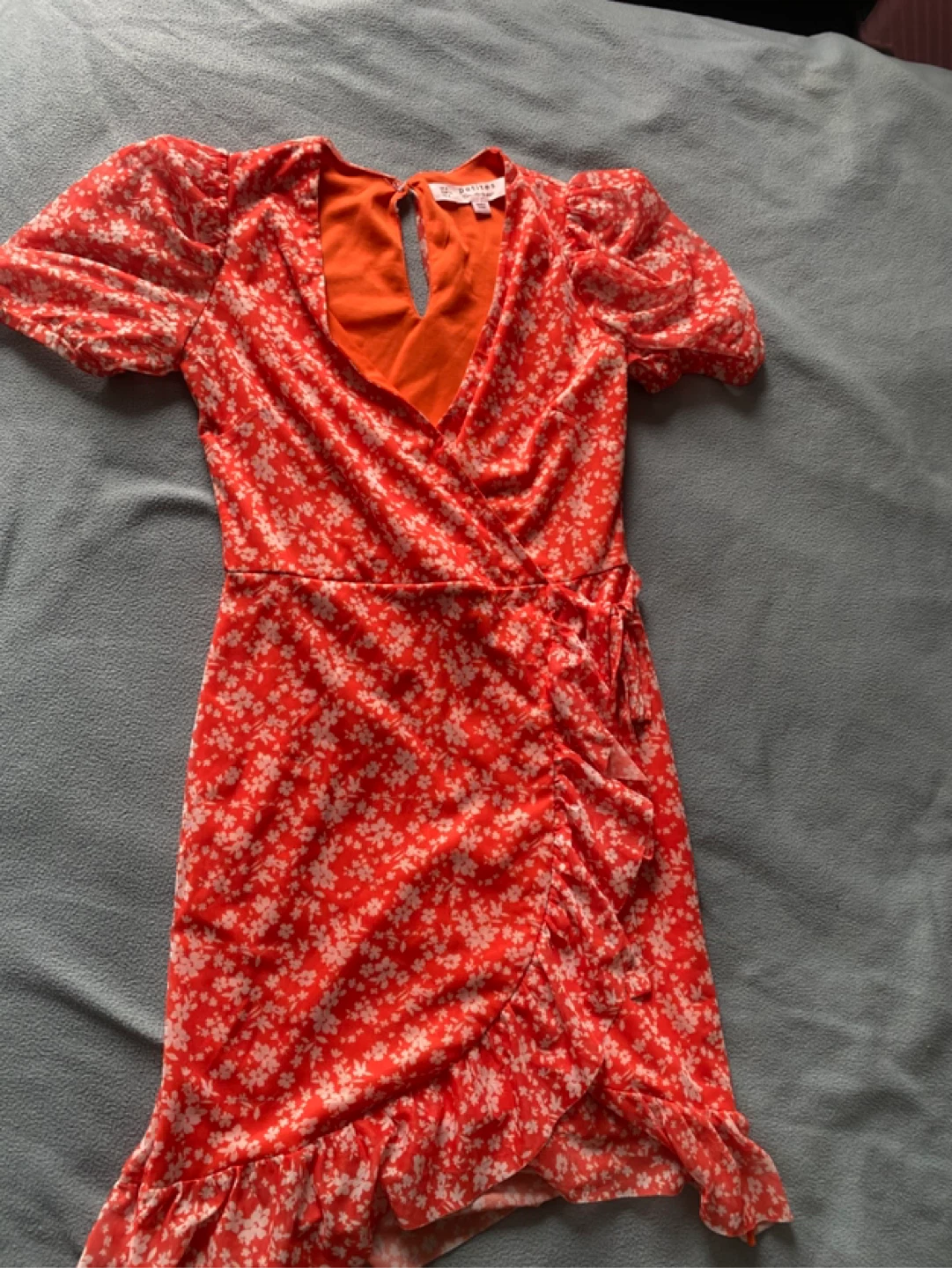 Miss Selfridge Petite Orange Floral Wrap Dress US 4 - photo 2