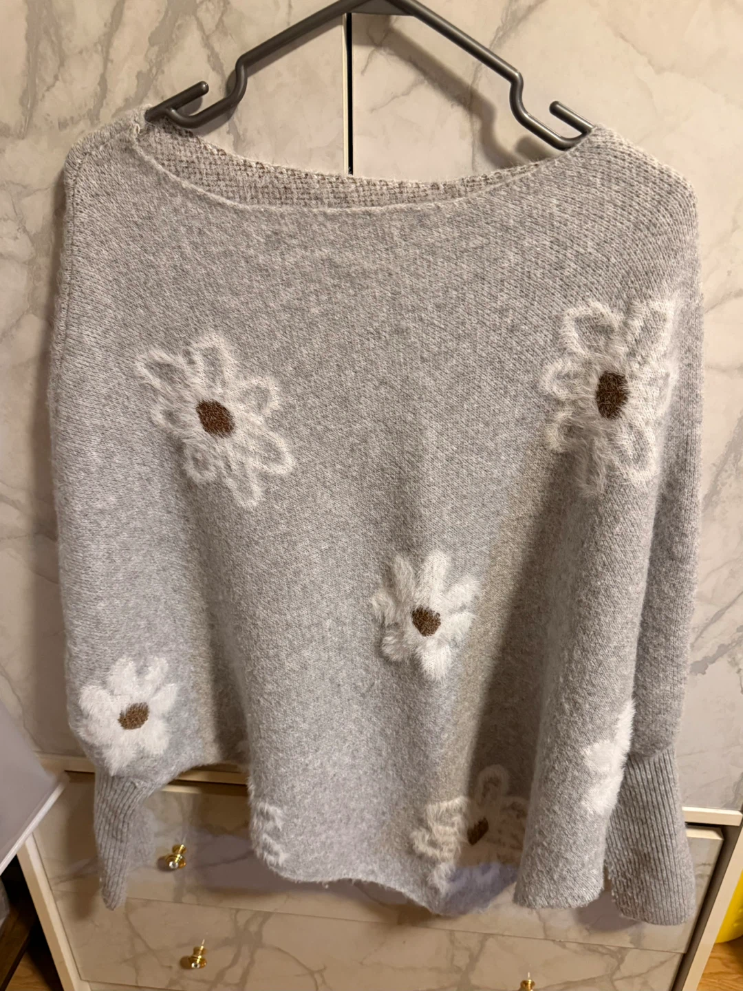 Women Grey Sweater with Daisy Embroidery. Priced to clear! - photo 3