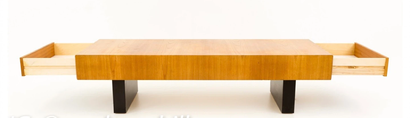 Mid Century Modern Teak Coffee Table with Drawers - photo 3