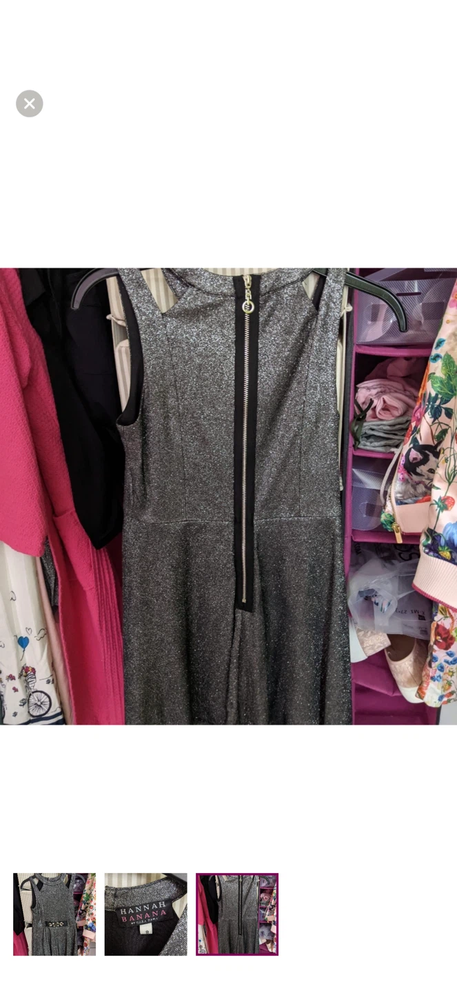 Hannah Banana Girls Silver Sparkle Jumpsuit Size 8 - photo 3