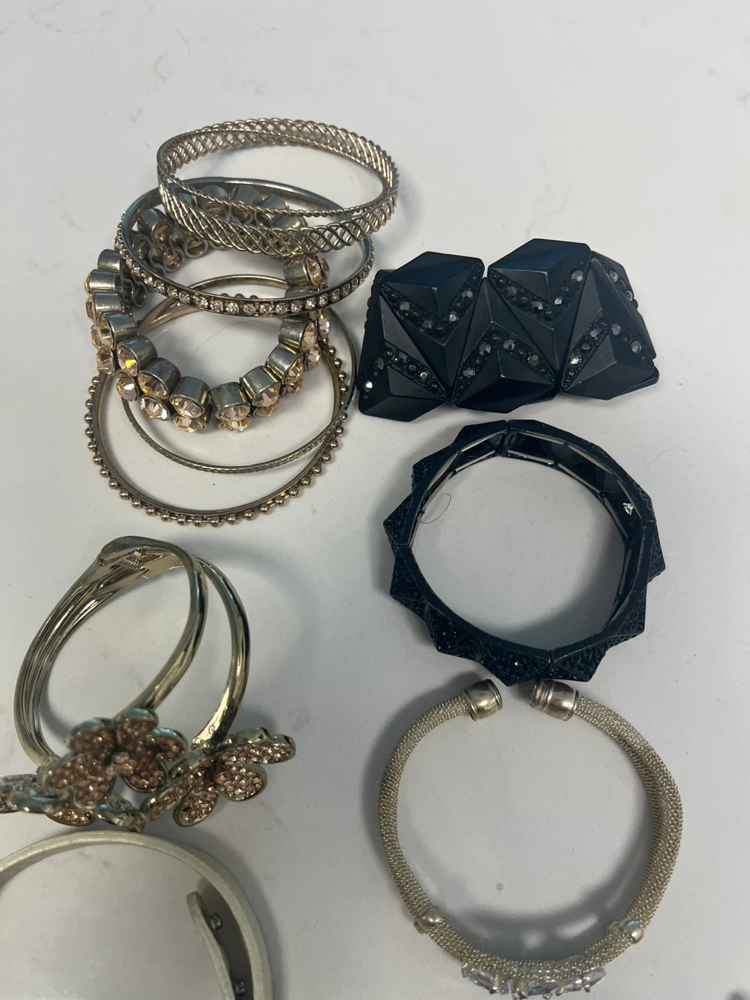 Assorted Bracelets - Gold, Silver & Black Tones - photo 2