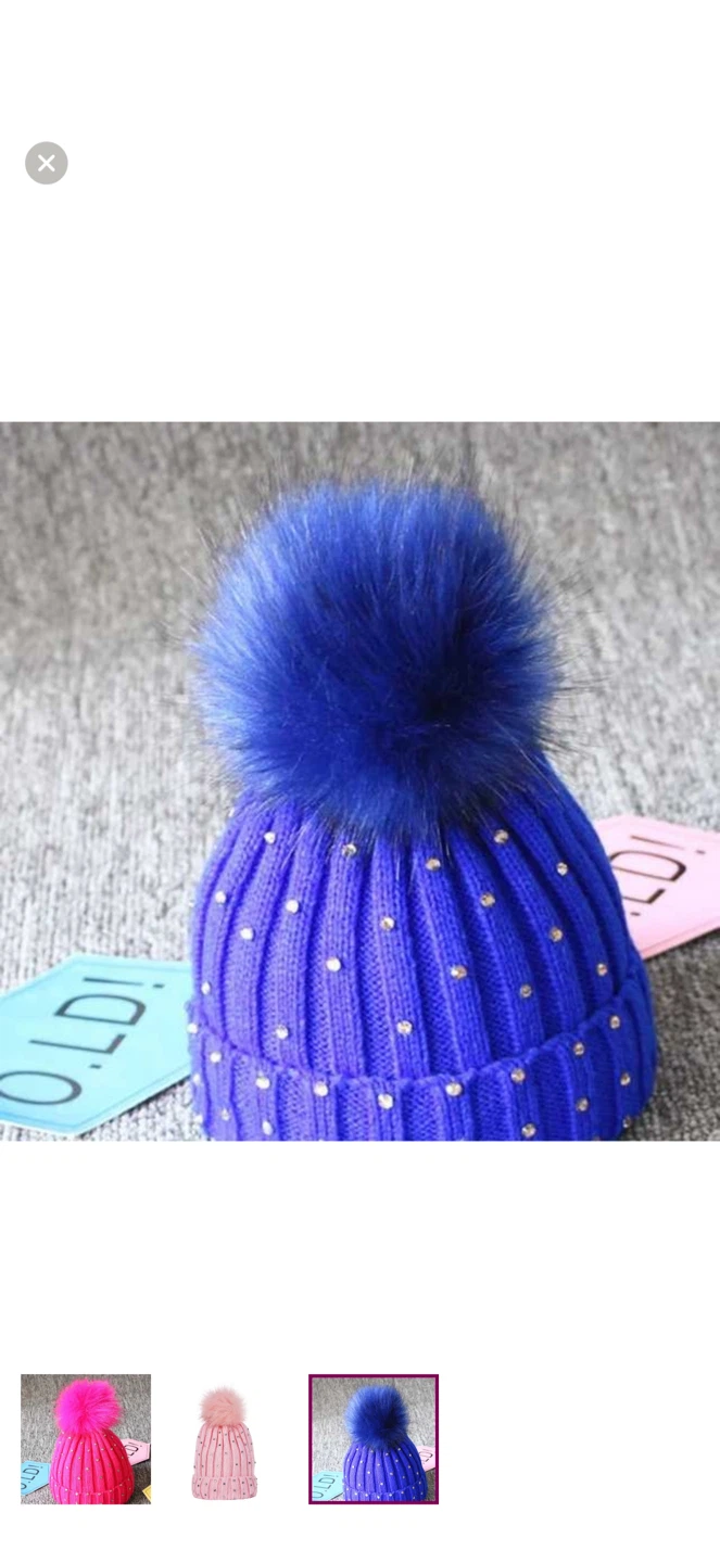 Kids Pom Pom Beanie Hat
