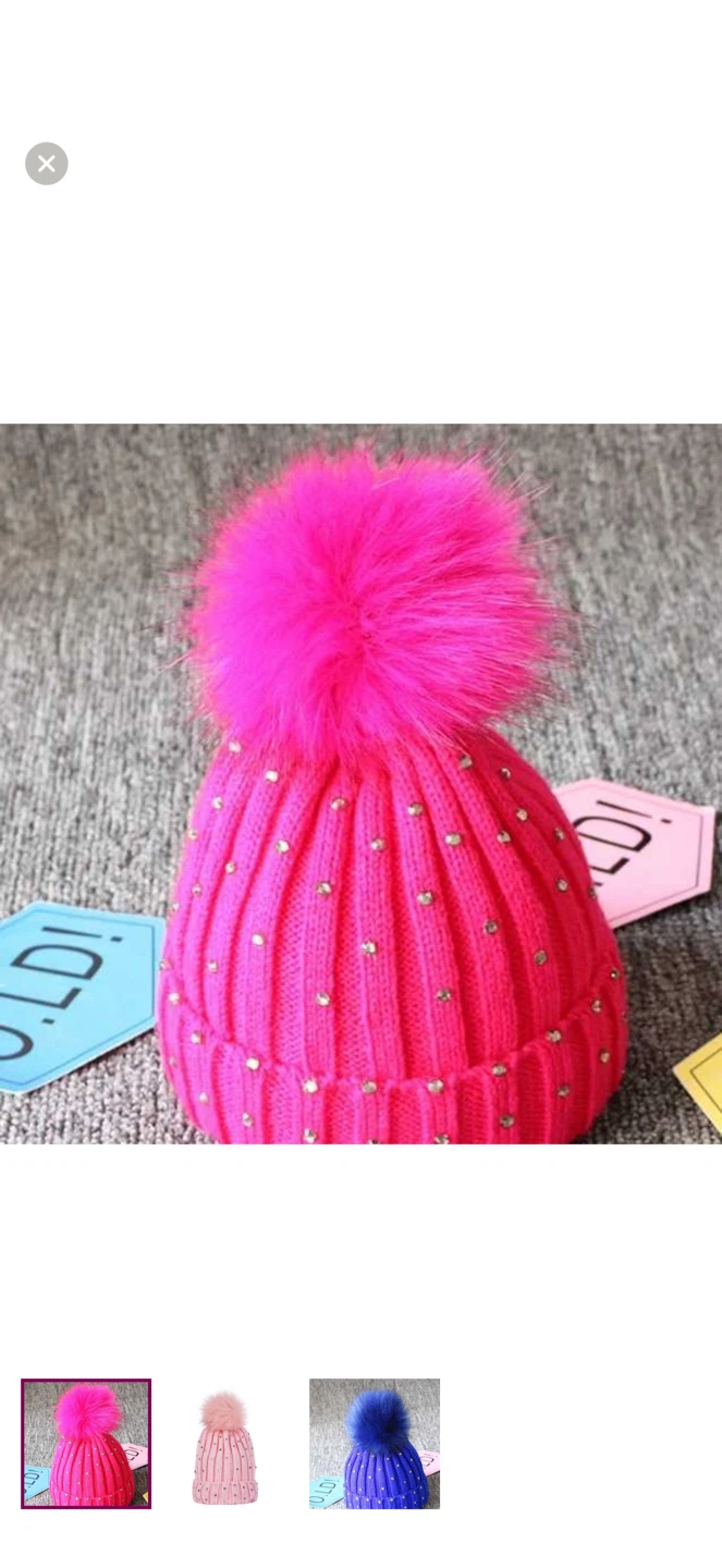 Kids Pom Pom Beanie Hat - photo 3