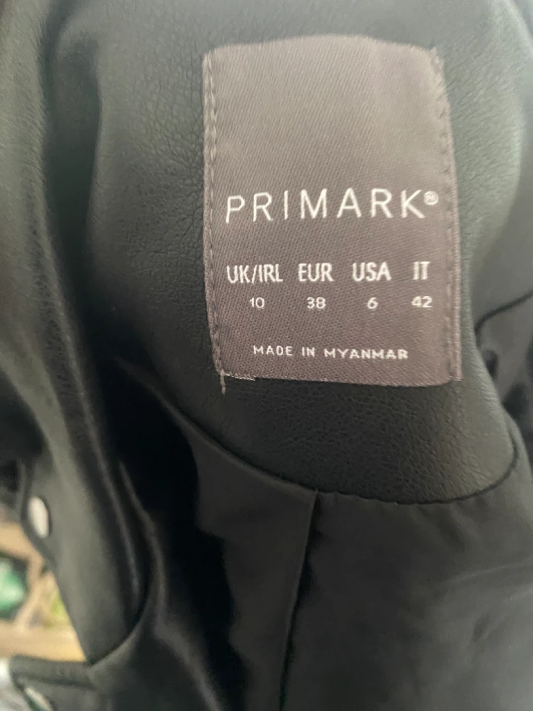 Primark Black Faux Leather Biker Jacket Size US 6 - photo 3