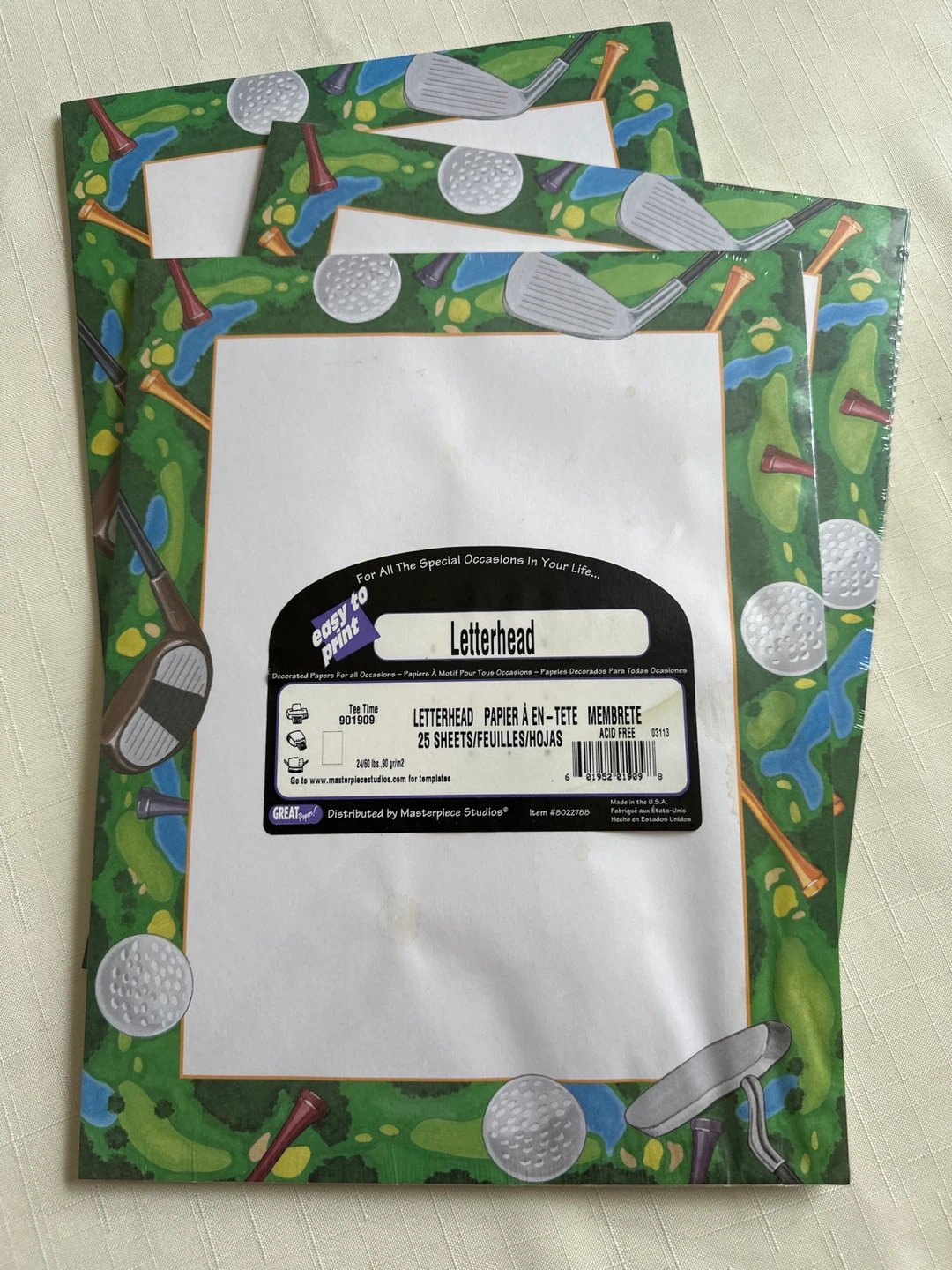 Golf Letterhead Paper (3 x 25 Sheets) Masterpiece Studios - photo 2
