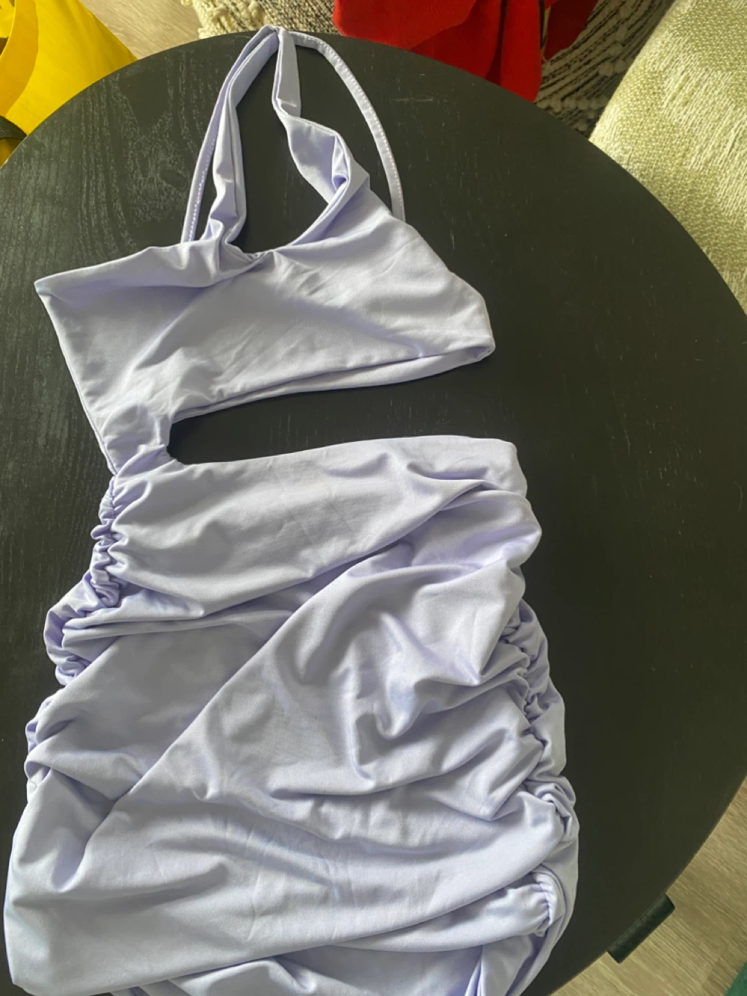 Lilac Ruched Cut-Out Mini Dress US 4 - photo 4