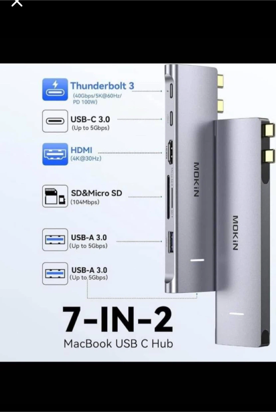 MOKIN 7-in-2 MacBook USB C Hub Adapter