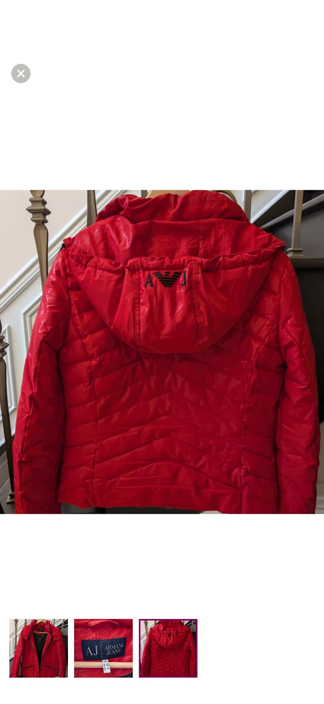 Armani Jeans Red Puffer Jacket - photo 3