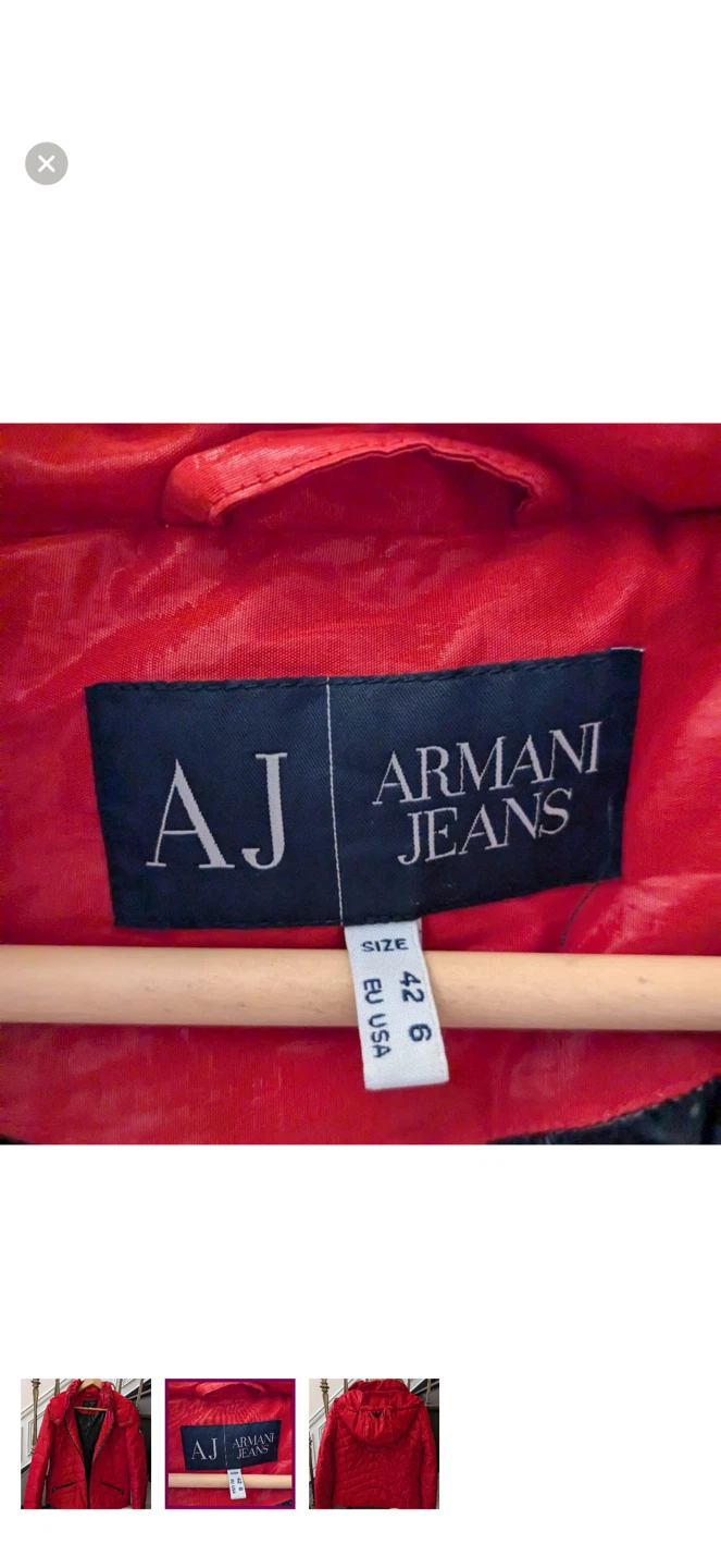 Armani Jeans Red Puffer Jacket