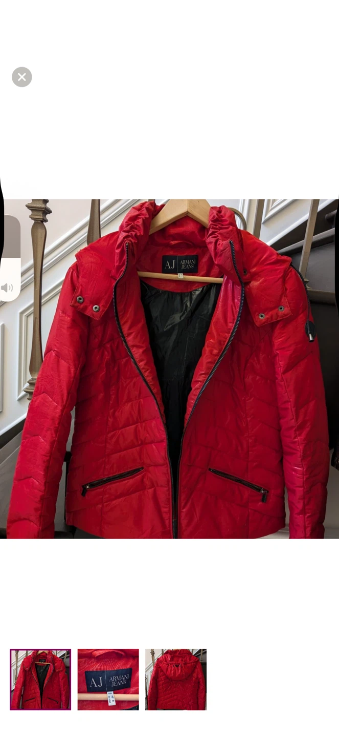 Armani Jeans Red Puffer Jacket - photo 2