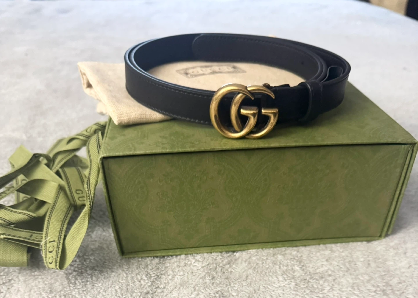 Gucci Black Leather GG Marmont Belt - photo 2