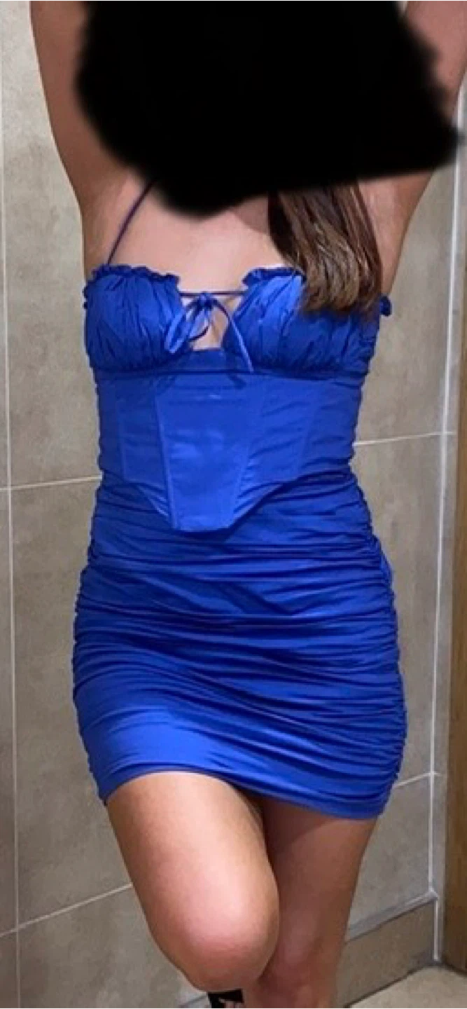 Oh Polly UK Ruched Corset Mini Dress Royal Blue - photo 2
