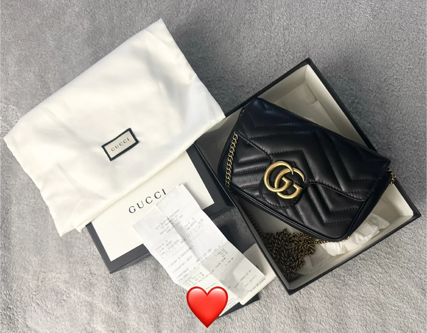 Gucci Marmont Black Leather Small Shoulder Bag