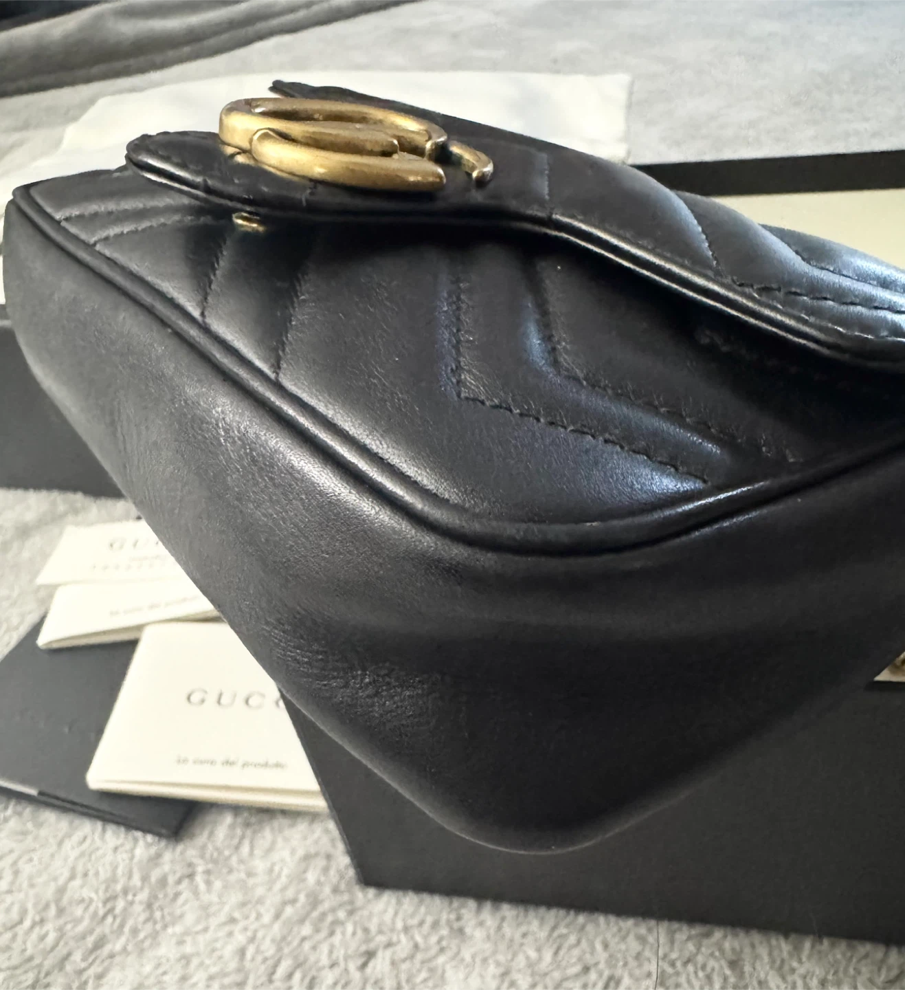 Gucci Marmont Black Leather Small Shoulder Bag - photo 2