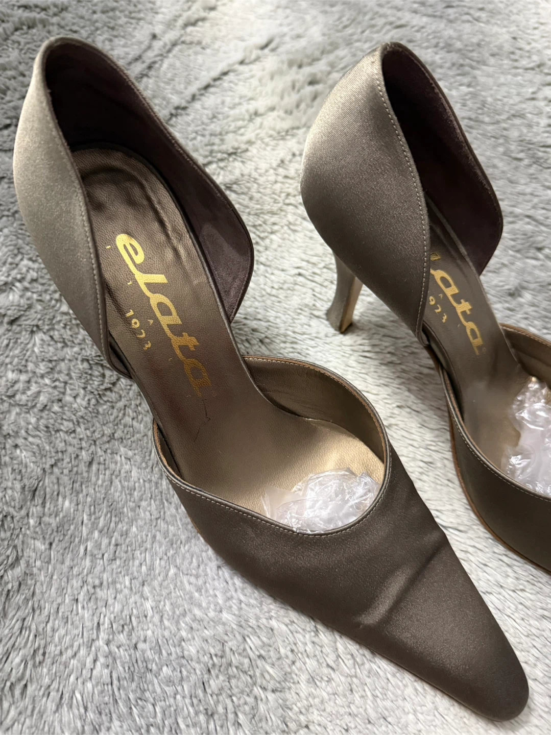 Elata Women's olive Satin Heels - photo 2