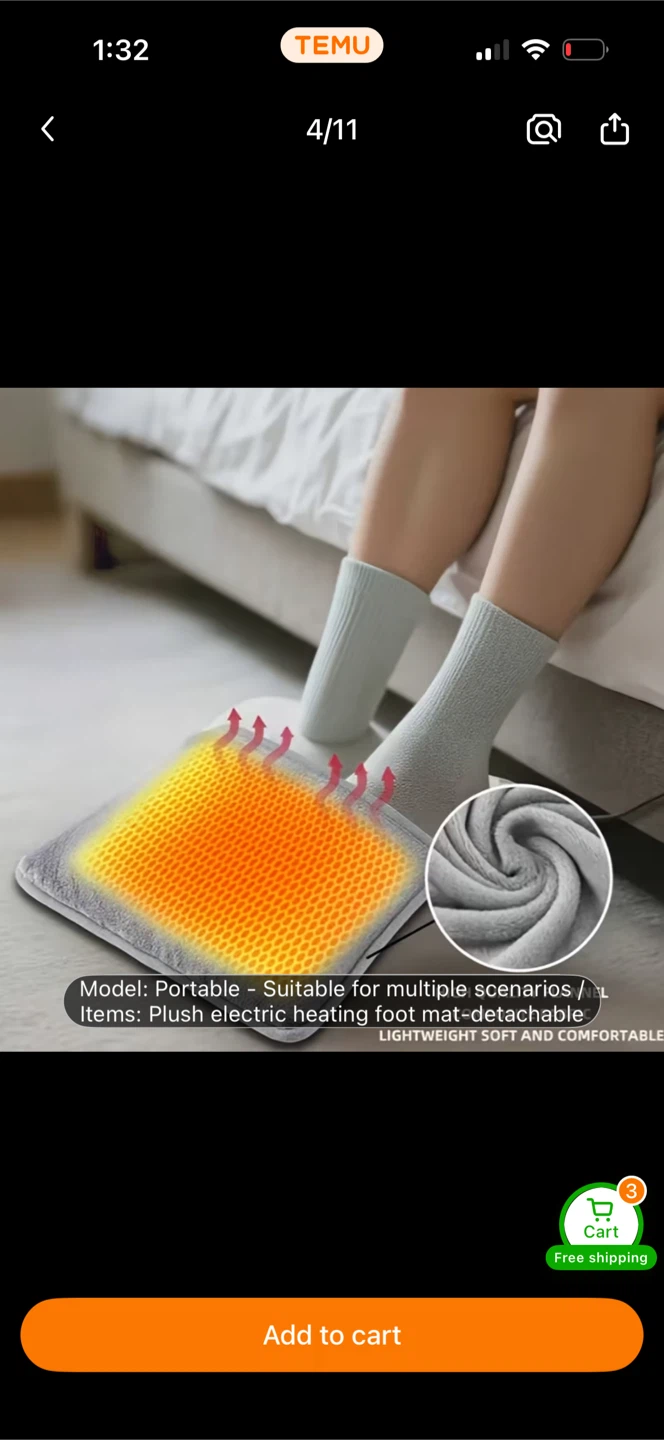 Electric Heated Foot Warmer & Heating Pad - photo 2