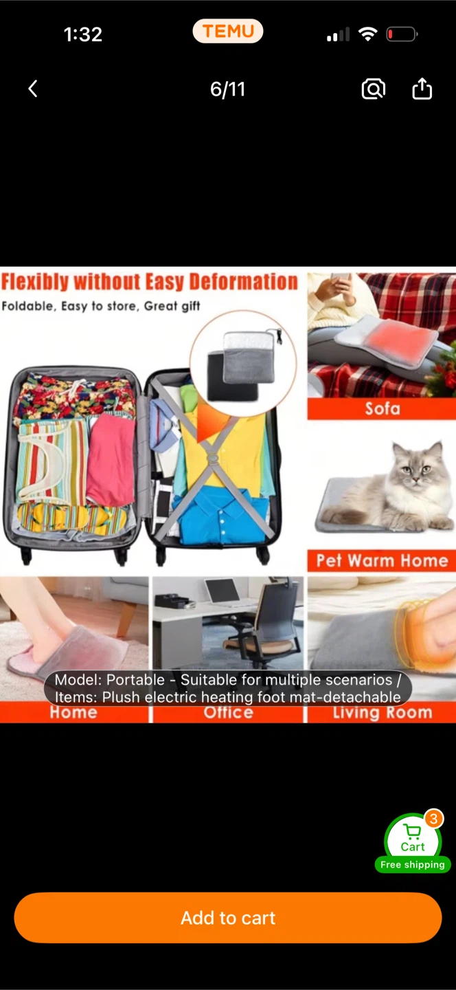 Electric Heated Foot Warmer & Heating Pad - photo 3