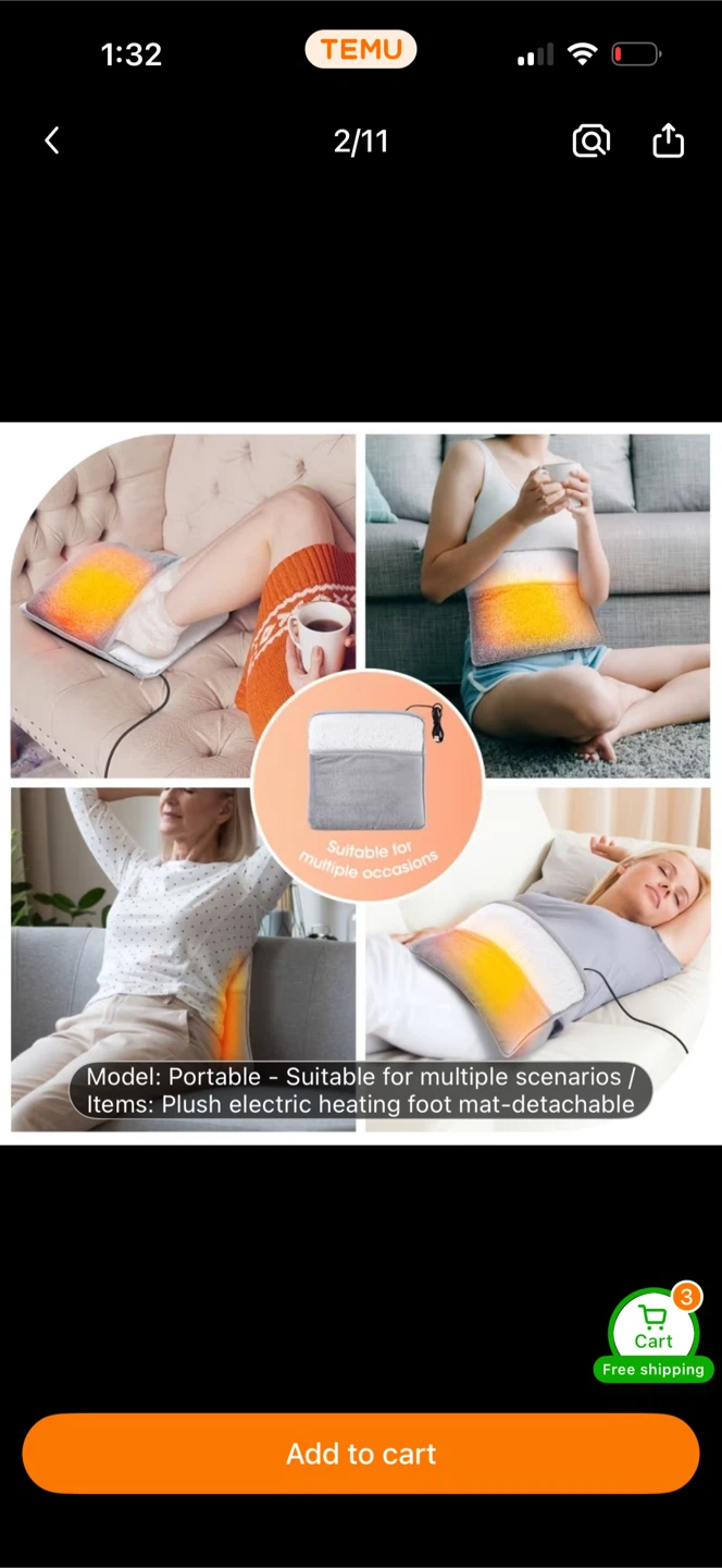 Electric Heated Foot Warmer & Heating Pad