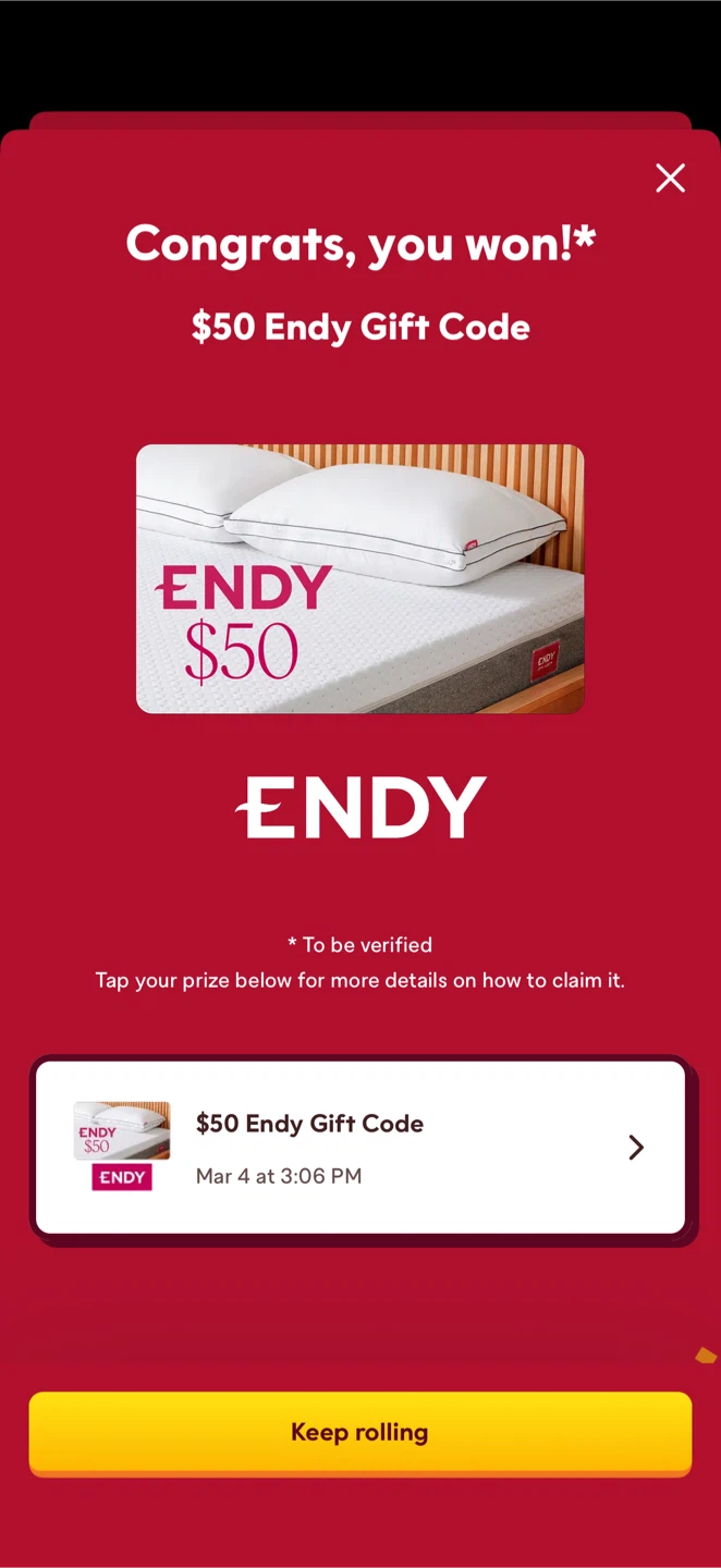 $50 Endy Gift Code