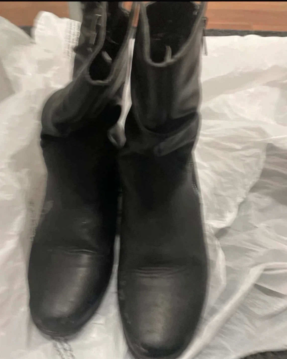 Black Faux Leather Boots with Side Zips "🧡" - photo 2