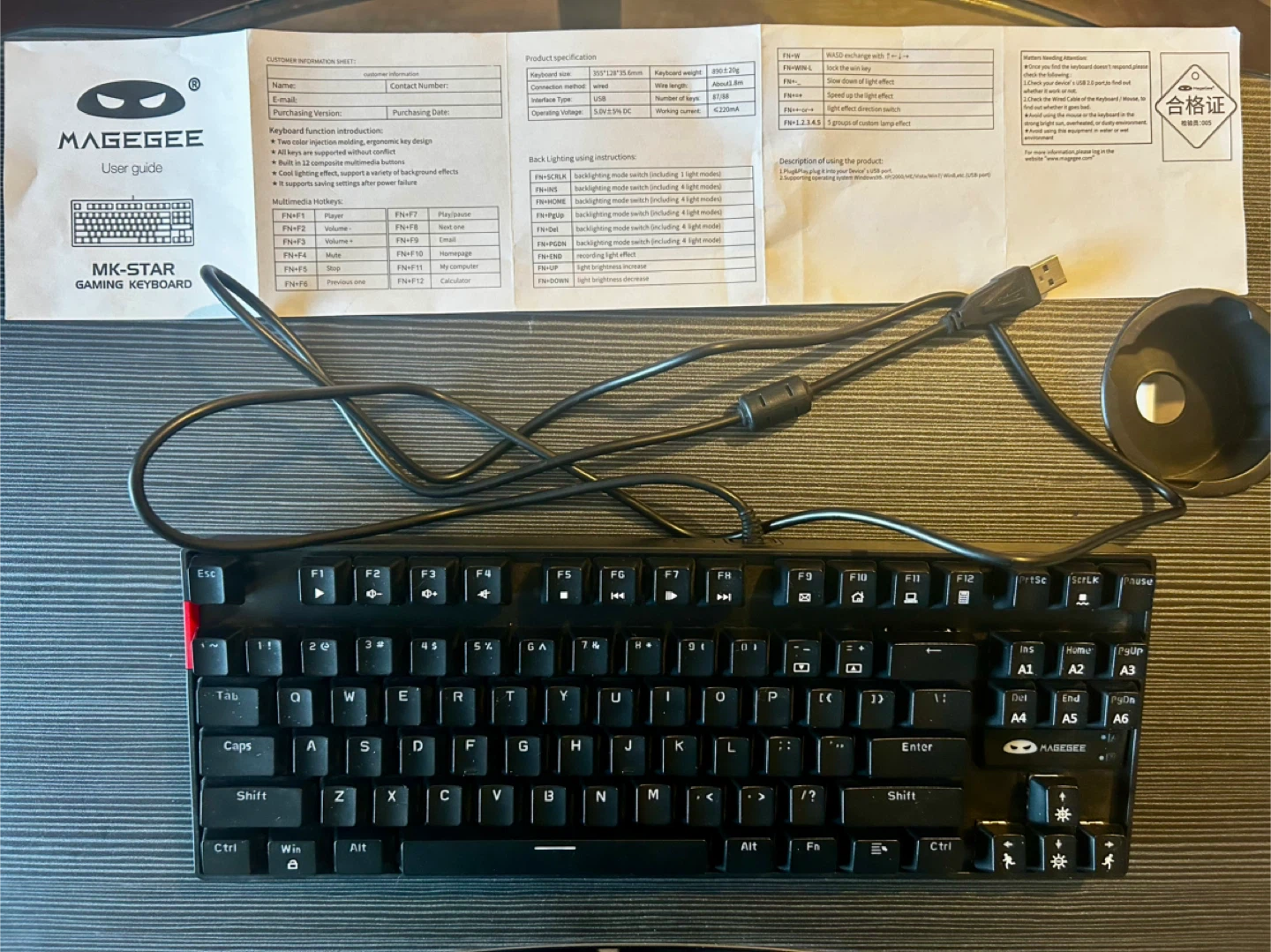 $15 - MK-Star Mechanical Keyboard - Like New